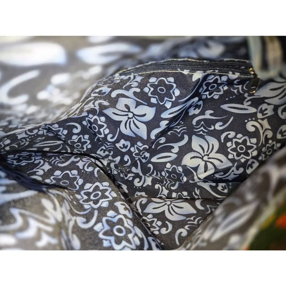 Authentic Fitness Women's Blue Floral Lightweight Hobo Bag